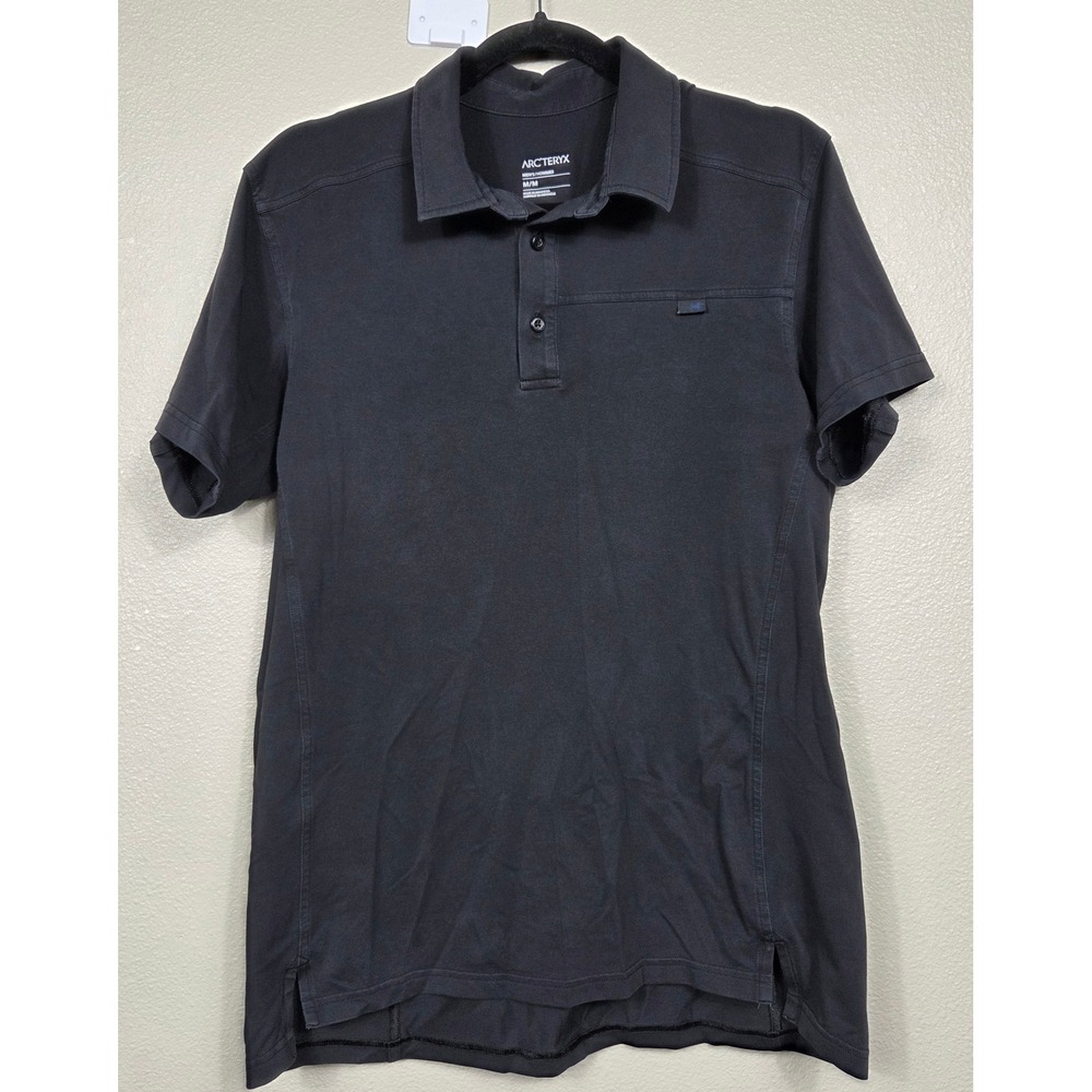 Arc'teryx Captive SS Polo Men's M Black Charcoal Stretch Performance Shirt